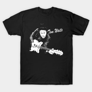 tom waits black and white art T-Shirt